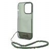 Чехол Guess Translucent w Electoplated camera Hard +hand Strap для iPhone 14 Pro, зеленый