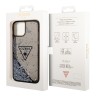 Чехол Guess Liquid glitter Triangle logo Hard Translucent для iPhone 14, черный