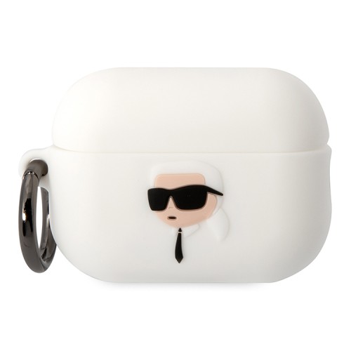 Чехол Lagerfeld Silicone case with ring NFT 3D Karl для Airpods Pro 2, белый