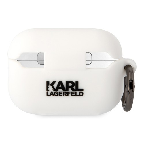 Чехол Lagerfeld Silicone case with ring NFT 3D Karl для Airpods Pro 2, белый