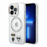 Чехол Lagerfeld Karl&Choupette Hard для iPhone 13 Pro, прозрачный (MagSafe)