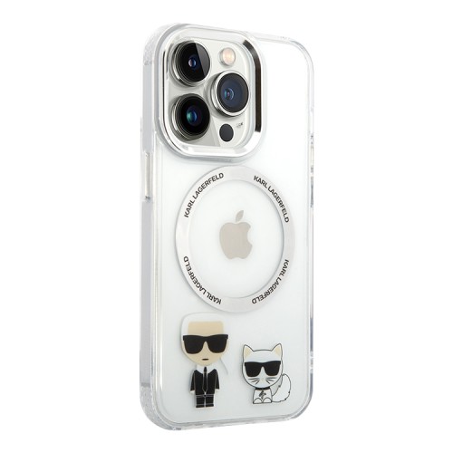 Чехол Lagerfeld Karl&Choupette Hard для iPhone 13 Pro, прозрачный (MagSafe)