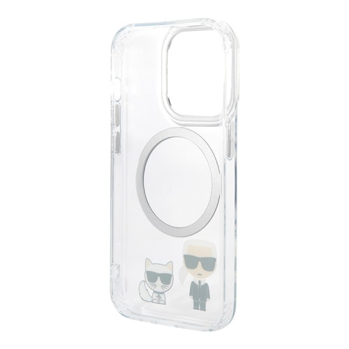 Чехол Lagerfeld Karl&Choupette Hard для iPhone 13 Pro, прозрачный (MagSafe)