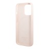 Чехол Guess Liquid Silicone Plate metal logo Hard для iPhone 13 Pro Max, розовый (Magsafe)