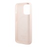 Чехол Guess Liquid Silicone Plate metal logo Hard для iPhone 13 Pro Max, розовый (Magsafe)