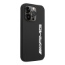 Чехол AMG Liquid silicone Big white logo Hard для iPhone 14 Pro, черный (MagSafe)