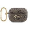 Чехол Guess PU leather 4G with metal logo с карабином для Airpods Pro 2, коричневый