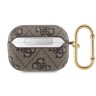 Чехол Guess PU leather 4G with metal logo с карабином для Airpods Pro 2, коричневый