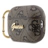 Чехол Guess PU leather 4G with metal logo с карабином для Airpods Pro 2, коричневый