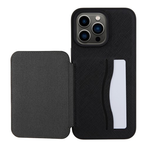 Karl Lagerfeld для iPhone 15 Pro чехол Cardslot Stand PU Saffiano NFT Karl & Choupette Hard Black