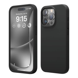 Elago для iPhone 15 Pro Max чехол Soft silicone (Liquid) Black