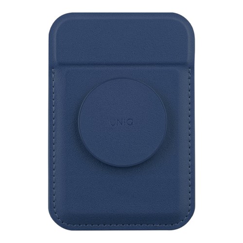 Uniq магнитный бумажник с функцией стенда FLIXA Magnetic card holder Pop-out Grip-stand Navy Blue