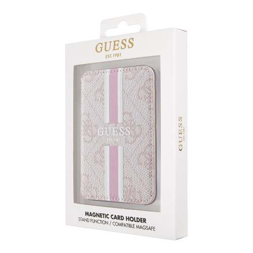 Guess картхолдер для iPhone Wallet Cardslot MagSafe PU 4G Stripes Pink