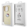 Hello Kitty для iPhone 15 Pro чехол PU Leather Kitty Head Hard Gold (MagSafe)