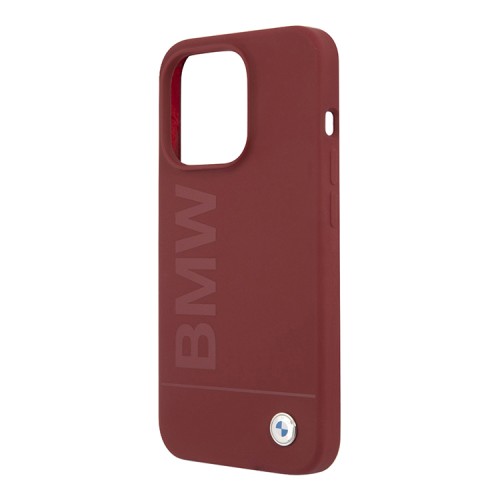 BMW для iPhone 15 Pro Max чехол Signature Liquid silicone Laser logo Hard Red (MagSafe)