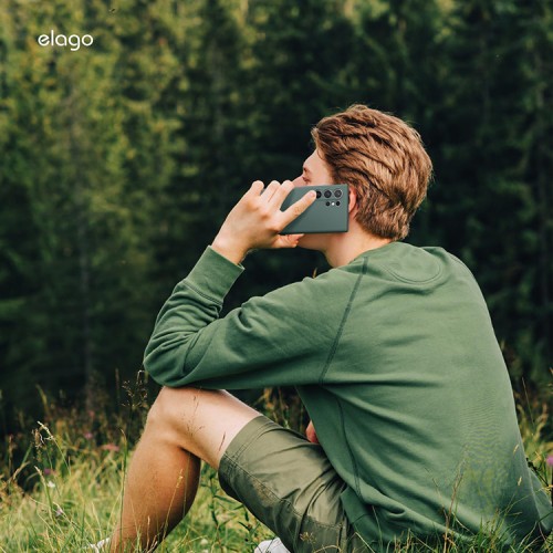 Elago для Galaxy S24 Ultra чехол Soft silicone (Liquid) Midnight Green