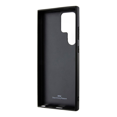 BMW для Galaxy S24 Ultra чехол Leather Textured Metal logo Hard Black