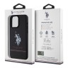 U.S. Polo для iPhone 15 Pro чехол PU Double horse logo and Stripes Hard Black