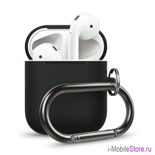 Чехол Elago Hang case для AirPods 1/2, черный