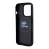 BMW для iPhone 15 Pro Max чехол M-Collection PU Carbon with blue line Hard Black (MagSafe)