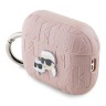 Karl Lagerfeld для Airpods Pro 2 чехол PU Saffiano Monogram with ring NFT Metal Head Karl&Choupette Pink
