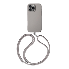 Uniq для iPhone 16 Pro Max чехол COEHL CREME Liquid silicone with Strap Taupe Grey (MagSafe)