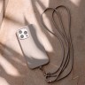 Uniq для iPhone 16 Pro Max чехол COEHL CREME Liquid silicone with Strap Taupe Grey (MagSafe)