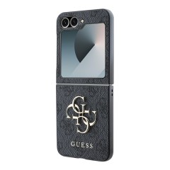 Guess для Galaxy Z Flip 6 чехол PU-кожа 4G Big metal logo Black