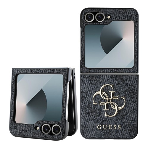 Guess для Galaxy Z Flip 6 чехол PU-кожа 4G Big metal logo Black