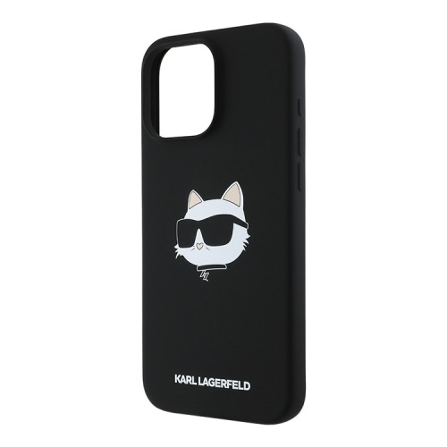 Karl Lagerfeld для iPhone 16 Pro Max чехол Liquid Silicone NFT Choupette черный (MagSafe)