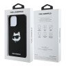 Karl Lagerfeld для iPhone 16 Pro Max чехол Liquid Silicone NFT Choupette черный (MagSafe)