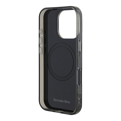 Mercedes для iPhone 16 Pro чехол PC/TPU Double layer Bicolor Hard Black/Silver (MagSafe)