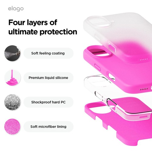 Elago для iPhone 16 чехол Soft silicone (Liquid) Ice Red