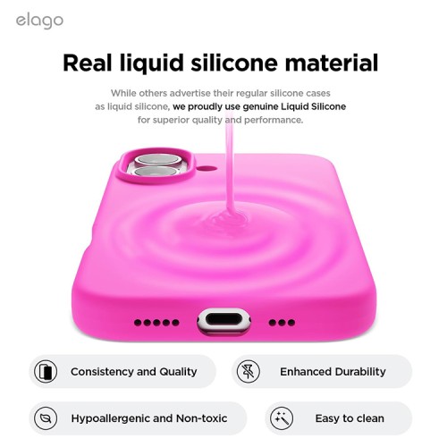 Elago для iPhone 16 чехол Soft silicone (Liquid) Ice Red