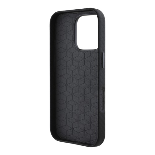 BMW для iPhone 16 Pro Max чехол M-Collection PU Carbon Full Wrapped Metal logo & Camera Hard Black
