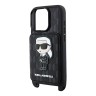 Karl Lagerfeld для iPhone 16 Pro Max чехол Crossbody cardslot PU Saffiano Monogram NFT Karl Ikon Hard Black