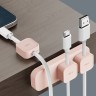 Uniq органайзер для проводов POD Magnetic organizers (3 buttons + Base) Pink