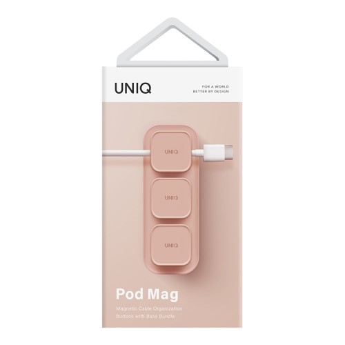 Uniq органайзер для проводов POD Magnetic organizers (3 buttons + Base) Pink