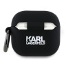 Karl Lagerfeld для Airpods 4 чехол Silicone case with ring NFT 3D Karl Black