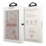 (Уценка) Чехол Guess Marble with Gold stripe Hard для Galaxy S22, розовый