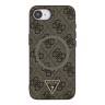 Guess для iPhone 16e чехол PU 4G Triangle Diamond metal logo Hard Brown (MagSafe)