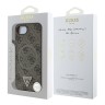 Guess для iPhone 16e чехол PU 4G Triangle Diamond metal logo Hard Brown (MagSafe)