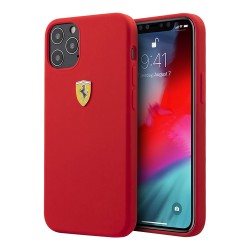 Чехол Ferrari On Track Liquid Silicone для iPhone 12 Pro Max, красный