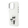 Karl Lagerfeld для iPhone 16 Pro чехол PC/TPU Aquarelle Karl & Choupette White