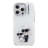 Karl Lagerfeld для iPhone 16 Pro чехол PC/TPU Aquarelle Karl & Choupette White