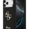 Guess для iPhone 17 Pro чехол Liquid silicone 4G Big and Script metal logo Hard Black