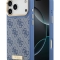 Guess для iPhone 17 Pro Max чехол PU 4G Plate metal logo and Gold camera Hard Blue (MagSafe)