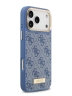 Guess для iPhone 17 Pro Max чехол PU 4G Plate metal logo and Gold camera Hard Blue (MagSafe)