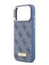 Guess для iPhone 17 Pro Max чехол PU 4G Plate metal logo and Gold camera Hard Blue (MagSafe)