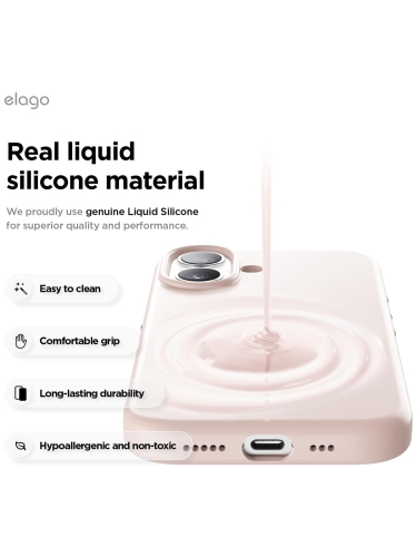 Elago для iPhone 17 чехол Magnetic Silicone Light Pink (MagSafe)
